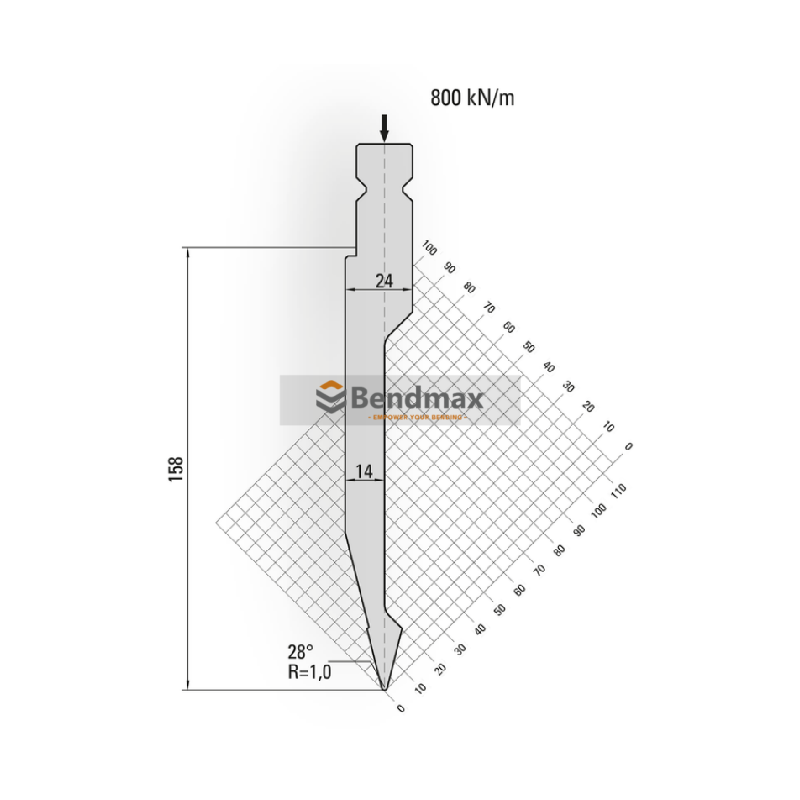 press brake tool- Trumpf narrow acute punch 01
