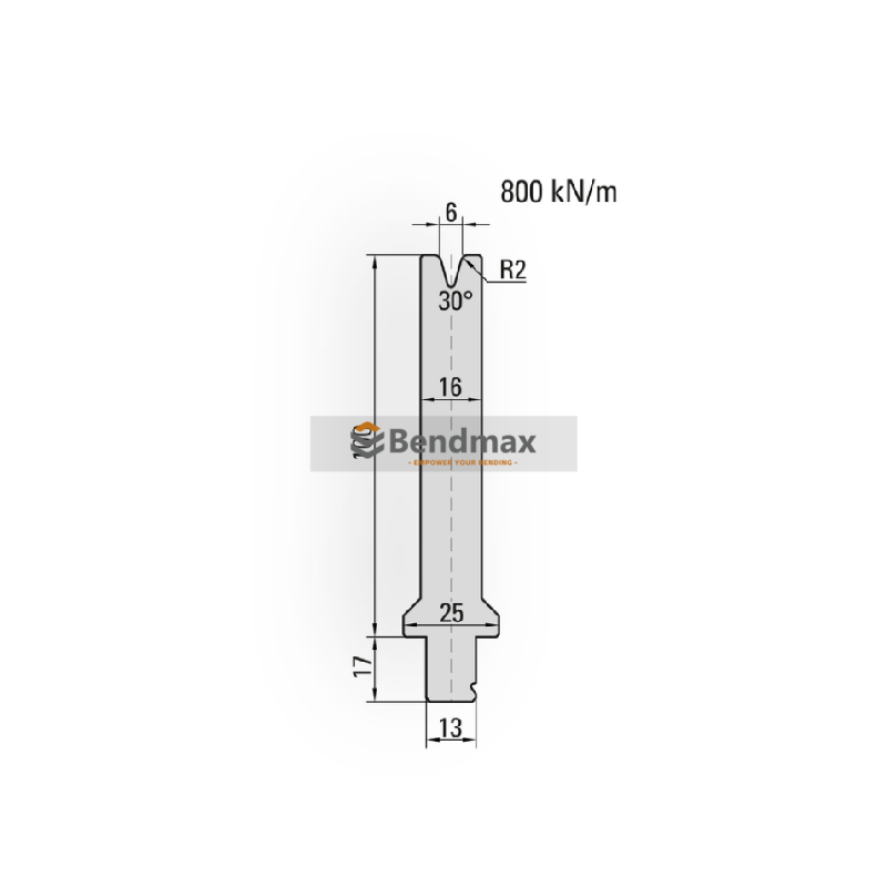 press brake V die-Max. load for 90° bending