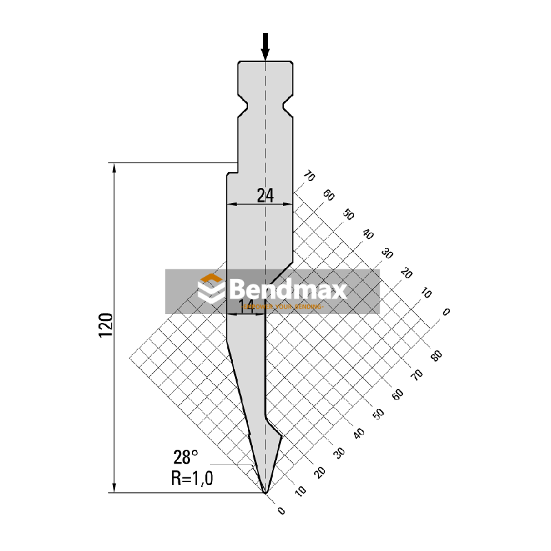 120mm height press brake punch